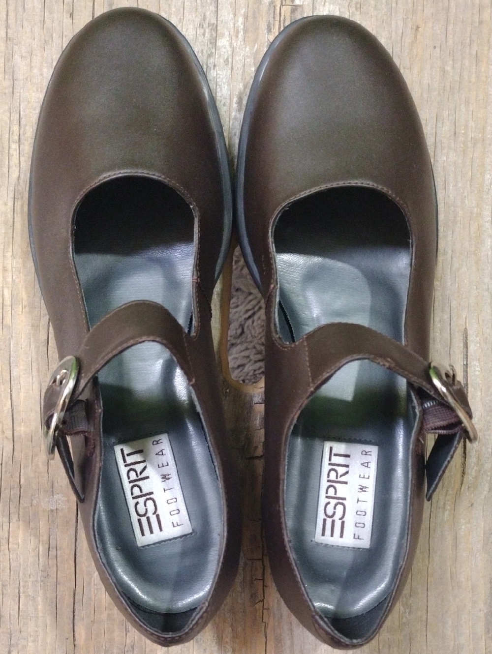 Esprit Dark Brown Mary Jane Loafers with Buckle